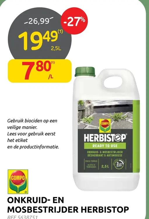 Promotie: Onkruid- en mosbestrijder herbistop