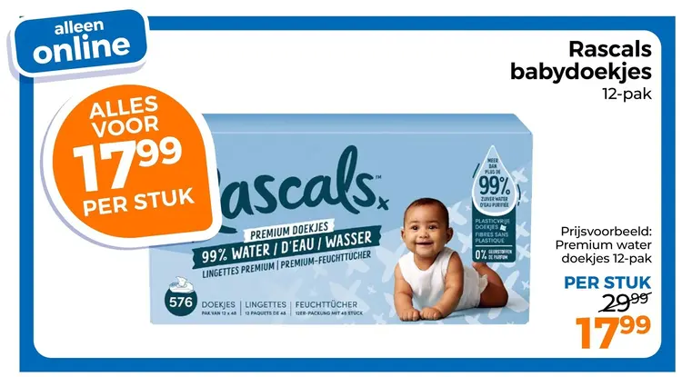 Aanbieding: Rascals Babydoekjes