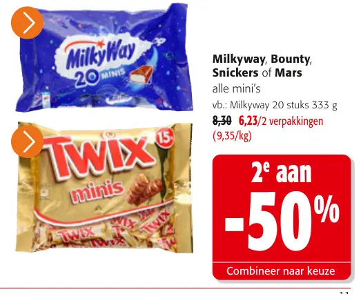 Promotie: Milkyway, Bounty, Snickers of Mars