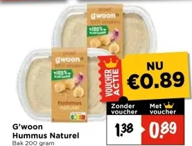 Aanbieding: G'woon Hummus Naturel
