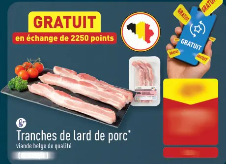 Offre: Tranches de lard de porc