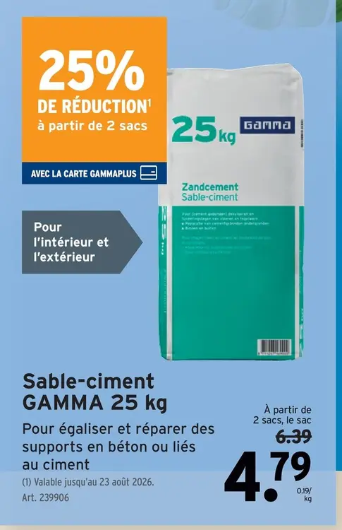Offre: Sable-ciment