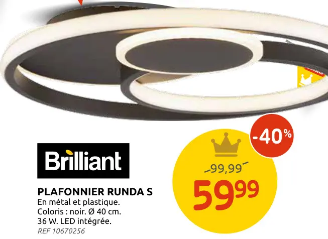 Offre: Brilliant Plafonnier Runda S