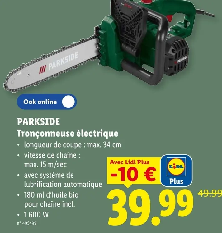 Offre: PARKSIDE Tronçonneuse électrique