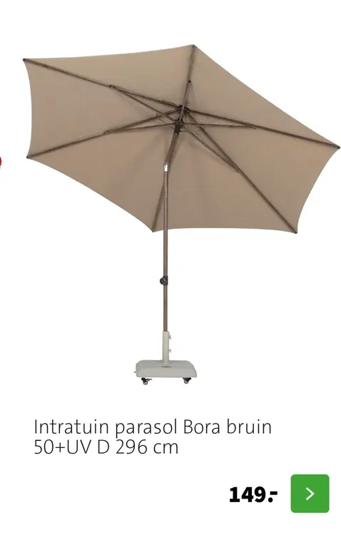 Aanbieding: Intratuin parasol Bora bruin