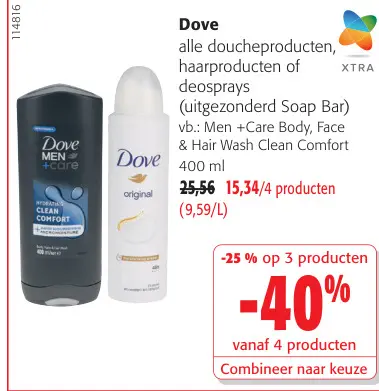 Promotie: alle doucheproducten, haarproducten of deosprays