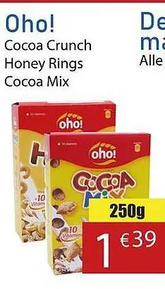 Promotie: Oho! Cocoa Crunch Honey Rings Cocoa Mix