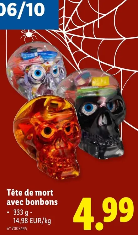 Offre: Tête De Mort Avec Bonbons