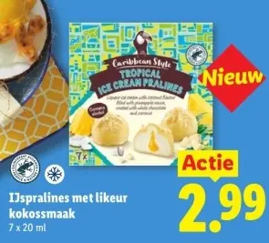 Aanbieding: IJspralines met likeur kokossmaak
