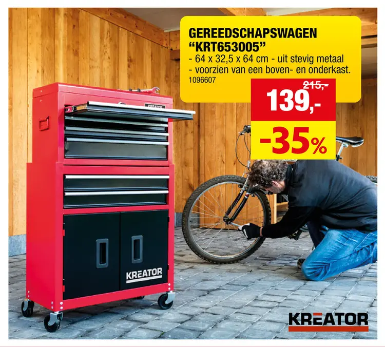 Promotie: Kreator KRT653005 gereedschapswagen