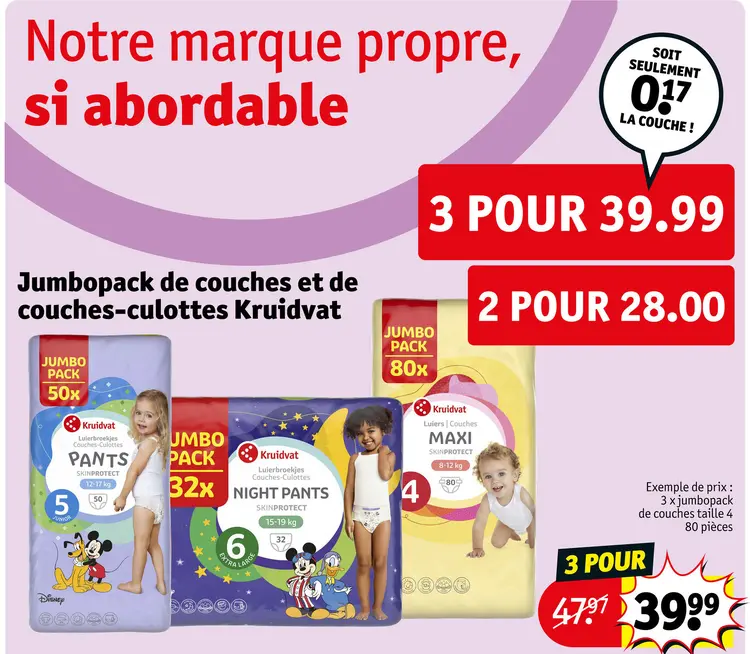 Offre: Jumbopack de couches et de couches-culottes