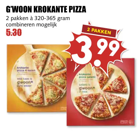 Aanbieding: Krokante pizza