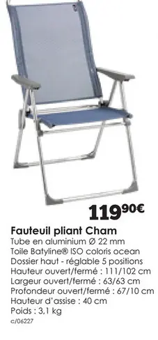 Offre: Fauteuil pliant Cham