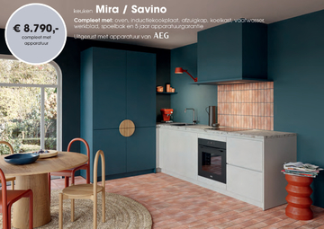 Aanbieding: Keuken Mira kiezelgrijs / Savino diepblauw