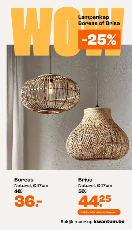 Promotie: Lampenkap Boreas of Brisa