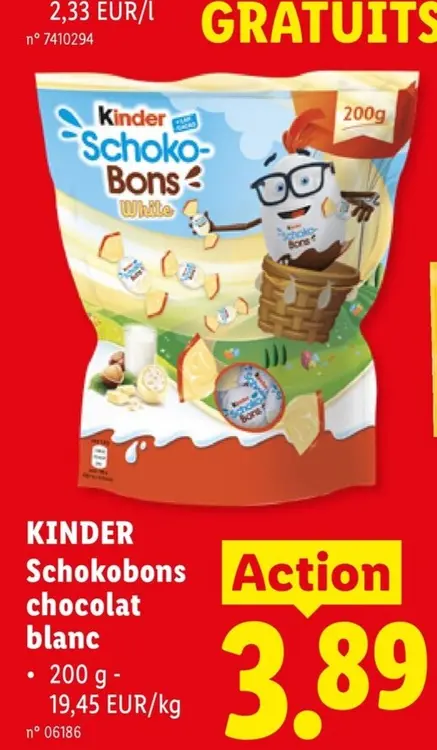 Offre: Schokobons chocolat blanc