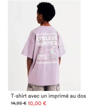 Offre: T-shirt avec un imprimé au dos