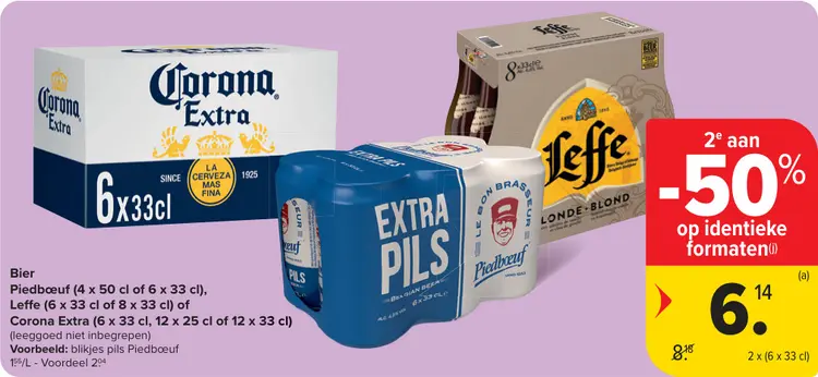 Promotie: Piedbœuf, Leffe of Corona Extra