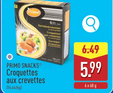 Offre: Croquettes aux crevettes