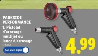 Offre: Pistolet d'arrosage multijet ou lance d'arrosage