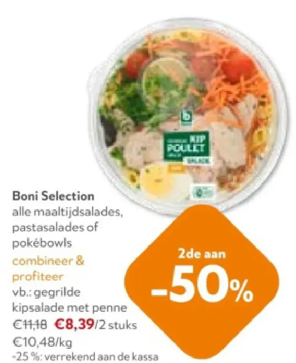 Promotie: gegrilde kipsalade met penne