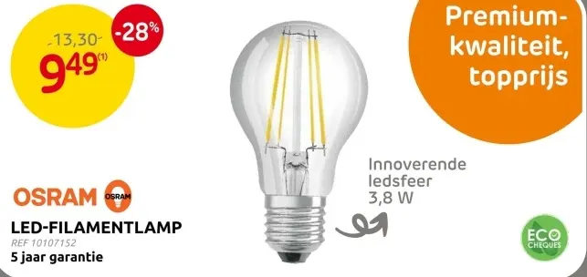 Promotie: Led-filamentlamp