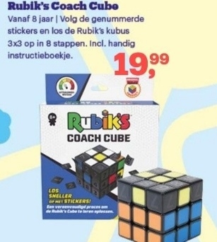 Aanbieding: Rubik's Coach Cube - Leer de kubus van 3x3 op te lossen met stickers handleiding en video's