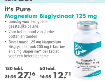 Aanbieding: it's Pure Magnesium Bisglycinaat 125 mg