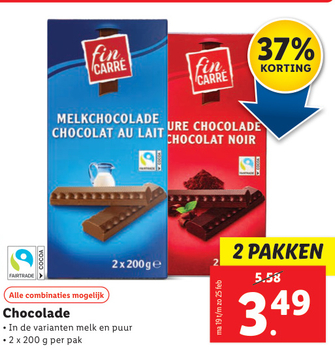 Aanbieding: fin CARRÉ Chocolade