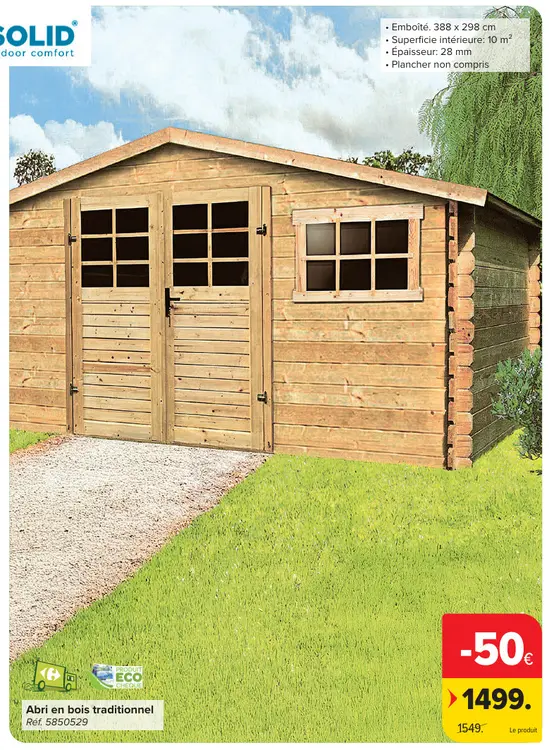 Offre: Abri en bois traditionnel