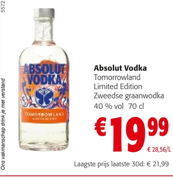 Aanbieding: ABSOLUT Absolut Vodka VODKA