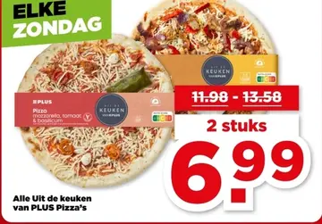 Aanbieding: Pizza mozzarella, tomaat & basilicum