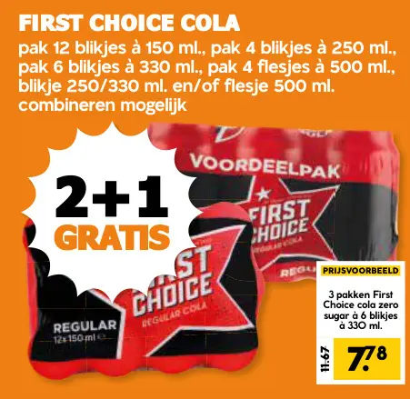 Aanbieding: First choice cola
