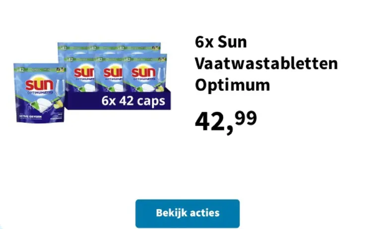 Promotie: Sun Vaatwastabletten Optimum