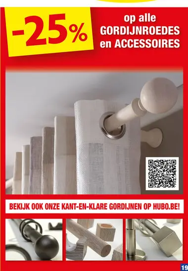 Aanbieding: Gordijnroedes en accessoires