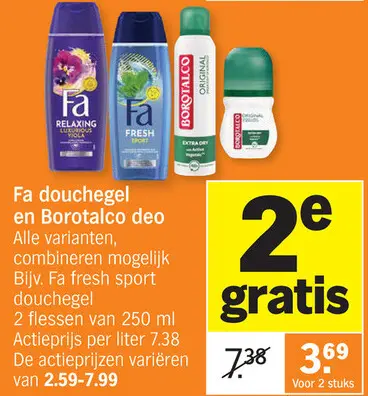 Promotie: Fa douchegel en Borotalco deo