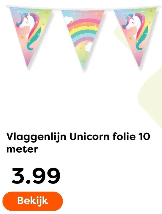 Aanbieding: Vlaggenlijn Unicorn folie