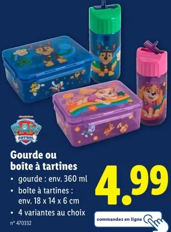 Offre: Gourde ou boîte à tartines