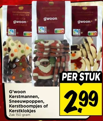 Aanbieding: Kerstmannen, Sneeuwpoppen, Kerstboompjes of Kerstklokjes