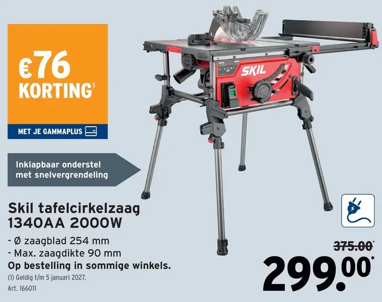 Promotie: Tafelcirkelzaag 1340AA 2000W