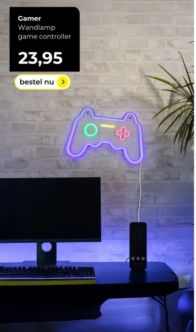 Aanbieding: Wandlamp game controller