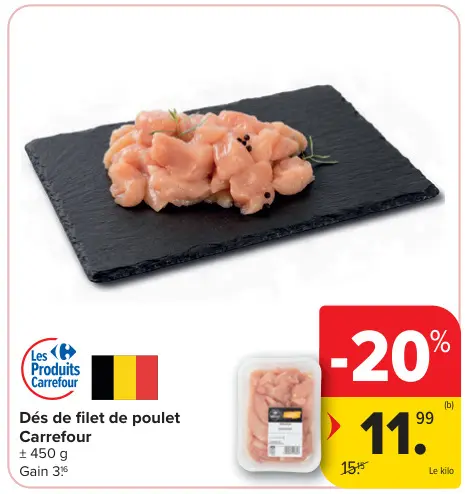Offre: Dés de filet de poulet