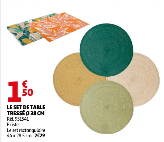 Promotie: Le set de table tressé