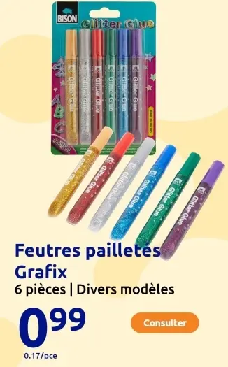 Offre: Feutres pailletes Grafix