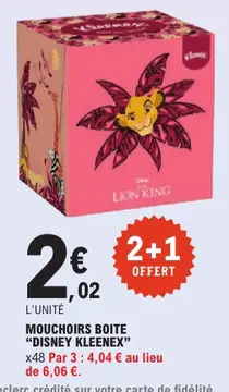 Offre: MOUCHOIRS BOITE "DISNEY KLEENEX"