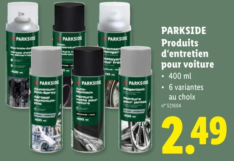 Offre: Produits d'entretien pour voiture