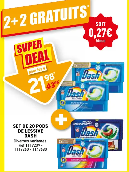 Offre: Set de 20 pods de lessive