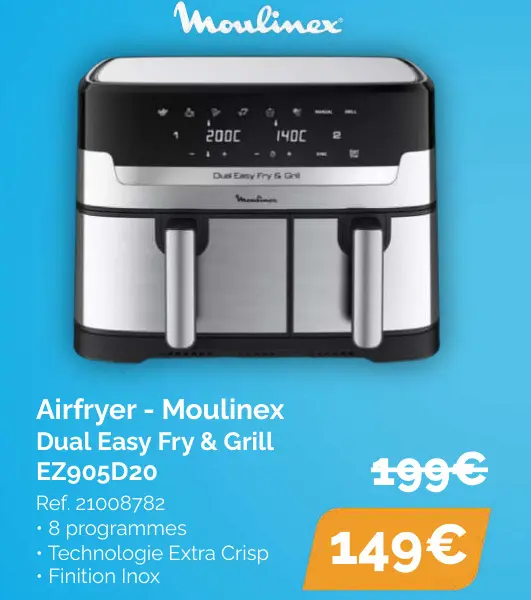 Offre: Airfryer - Dual Easy Fry & Grill EZ905D20