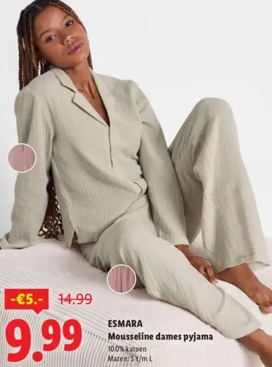 Aanbieding: Mousseline dames pyjama