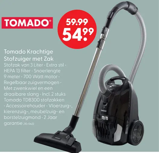 Aanbieding: Krachtige Stofzuiger met Zak